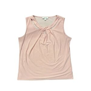 Nine West Light Pink Twist Neck Blouse